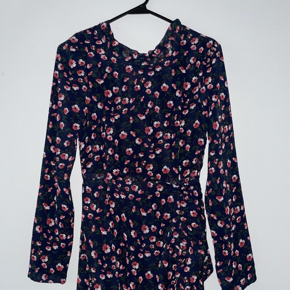 Navy Floral Ruched Maxi Dress - Urban Modesty - Picture 1 of 5